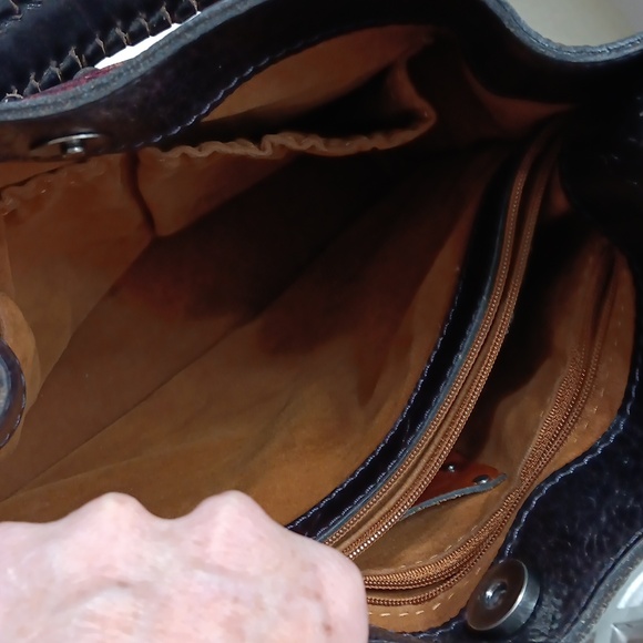 EUC Patricia Nash Floral Brocade Leather Bucket bag - Picture 5 of 9